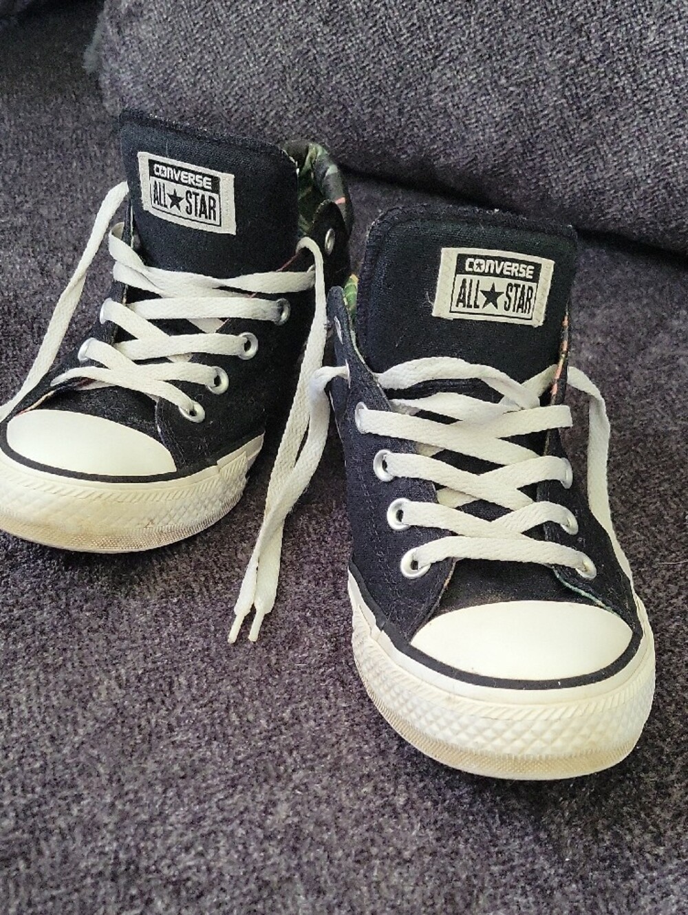 Converse Black Canvas Low Top Sneakers with White Accents - Picture 4 of 5